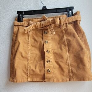 Tan Corduroy American Eagle A-line mini skirt